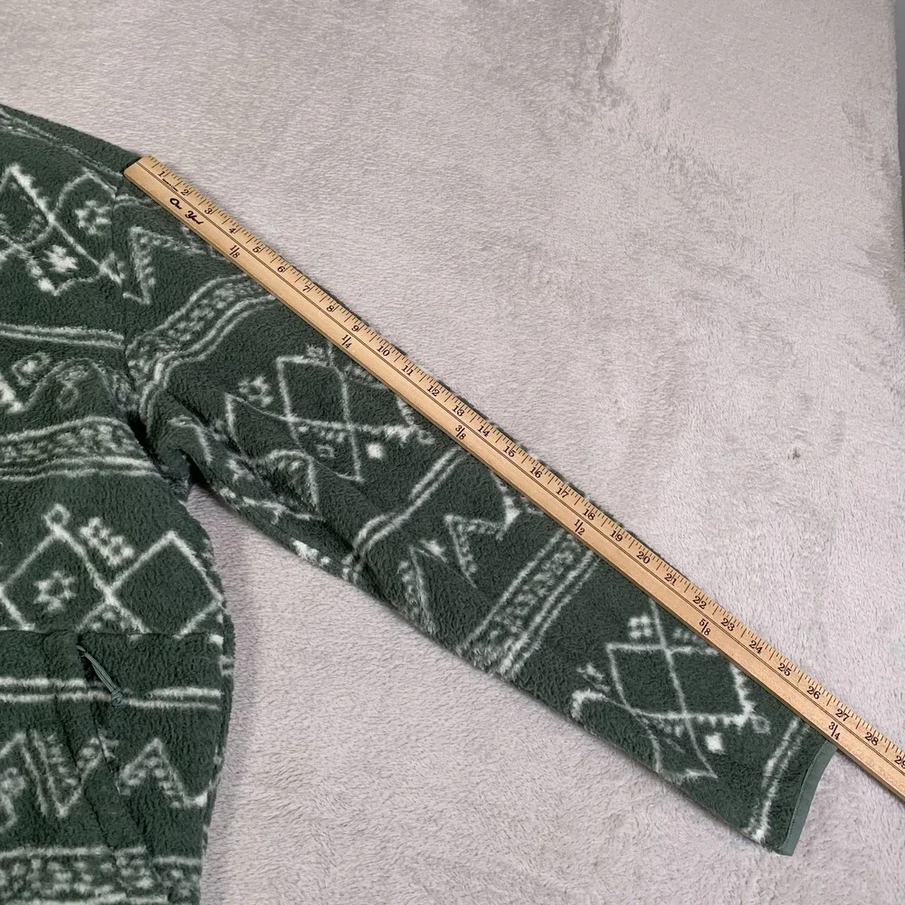 The North Face Jacket Mens 2XL Green Fleece 1/4 Zip Fair Isle Southerwestern XXL